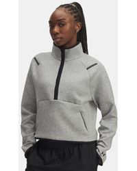 Under Armour - Parte De Arriba Con Media Cremallera Unstoppable Fleece Para Mujer Mod Negro - Lyst