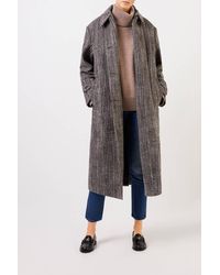 Stella McCartney Langer Woll-Mantel mit Fischgrätmuster Multi - Mehrfarbig