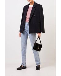 Saint Laurent Woll-Cashmere-Blazer mit Streifen Schwarz/Grau