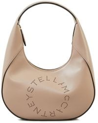 Stella McCartney - Handtasche 'Small Shoulder Bag Logo' Beige - Lyst