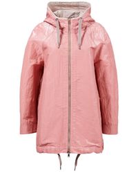 Brunello Cucinelli Beschichtete Baumwoll-Jacke mit Kapuze Rosé/Beige - Pink