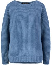 Iris Von Arnim Cashmere-Rundhalspullover Coast Mittelblau in Blau Damen Bekleidung Pullover und Strickwaren Ponchos und Ponchokleider 
