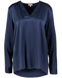 Her Shirt - Seiden-Bluse 'Hestia' Marineblau - Lyst