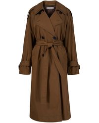 Acne Studios Baumwolle-Trenchcoat Mittelbraun Damen Bekleidung Mäntel Regenjacken und Trenchcoats 