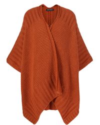 Iris Von Arnim Kaschmir Poncho Aminata Orange Damen Bekleidung Pullover und Strickwaren Ponchos und Ponchokleider 