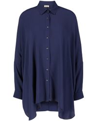 Her Shirt - Seiden-Bluse 'Francoise' Marineblau - Lyst