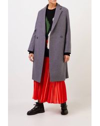 Stella McCartney Langer Woll-Mantel Grau