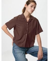 Uniqlo - Linen Blend Open Collar Shirt (Short Sleeve) - Lyst