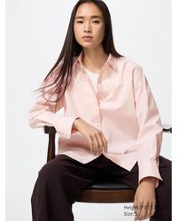 Uniqlo - Baumwolle Bluse (Gestreift) - Lyst
