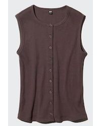 Uniqlo - Button-Down Top (Sleeveless) - Lyst