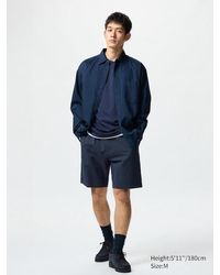 Uniqlo - Pantaloncini Comodi Elasticizzati Tessuto Increspato A Righe - Lyst