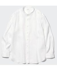Uniqlo - Camicia 100% Lino Premium Colletto Alla Coreana Maniche Lunghe - Lyst