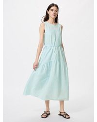 Uniqlo - Linen Blend Tiered Dress (Sleeveless) - Lyst