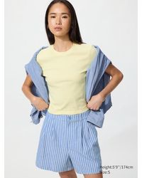 Uniqlo - Linen Cotton Shorts (Striped) - Lyst