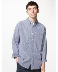 Uniqlo - Broadcloth Regular Fit Shirt (Button-Down Collar, Striped) - Lyst
