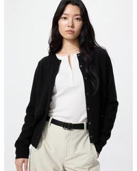 Uniqlo - 100% Cashmere Crew Neck Cardigan - Lyst