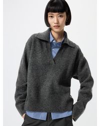 Uniqlo - Soufflé Yarn Skipper Polo Jumper - Lyst