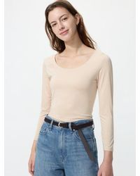Uniqlo - Heattech Scoop Neck T-Shirt (Long Sleeve) - Lyst