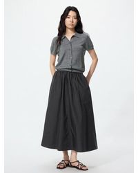 Uniqlo - Cotton Blend Gathered Long Skirt - Lyst