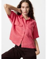 Uniqlo - 100% Premium Linen Skipper Collar Shirt (Boxy) - Lyst