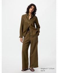 Uniqlo - Linen Blend Easy Trousers - Lyst