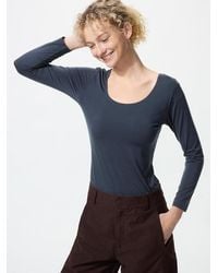 Uniqlo - Heattech Scoop Neck T-Shirt (Long Sleeve) - Lyst