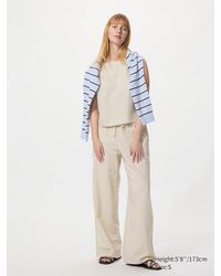 Uniqlo - Linen Blend Easy Trousers (Longer) - Lyst