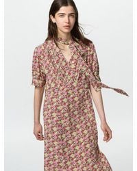 Uniqlo - Bow Tie Dress (Short Sleeve, Printed) - Lyst