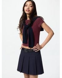 Uniqlo - Pleated Skort (Striped) - Lyst