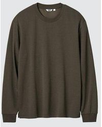 Uniqlo - Airism Cotton Crew Neck T-Shirt (Long Sleeve) - Lyst
