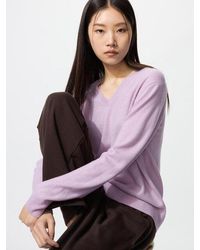 Uniqlo - 100% Cashmere V Neck Jumper - Lyst