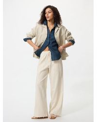 Uniqlo - Linen Blend Easy Trousers (Striped, Longer) - Lyst