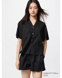 Uniqlo - Camicia Misto Lino Colletto Aperto - Lyst