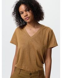 Uniqlo - Linen V Neck T-Shirt - Lyst
