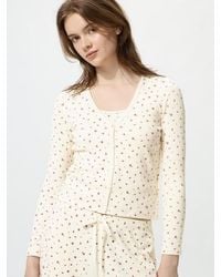 Uniqlo - Ribbed V Neck Cardigan (Printed) - Lyst