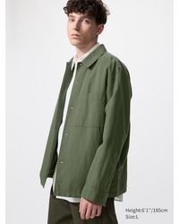 Uniqlo - Cotton Linen Blend Shirt Jacket - Lyst