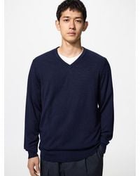 Uniqlo - 100% Merino V Neck Jumper - Lyst