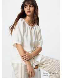 Uniqlo - Camisa Lino Mezcla Volumen - Lyst