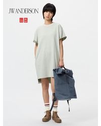 Uniqlo - Oversized T-Shirt Dress (Short Sleeve, Colour Block) - Lyst