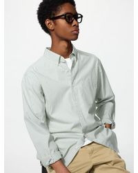 Uniqlo - Broadcloth Regular Fit Shirt (Button-Down Collar, Striped) - Lyst