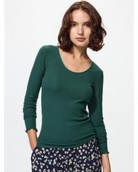 Uniqlo - Heattech Extra Warm Cashmere Blend Ribbed Crew Neck T-Shirt - Lyst