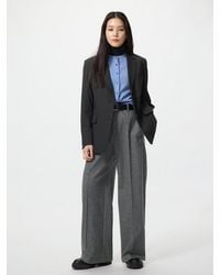 Uniqlo - Brushed Jersey Wide Trousers (Herringbone) - Lyst