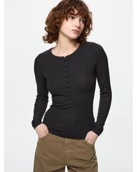 Uniqlo - Heattech Extra Warm Cashmere Blend Henley T-Shirt - Lyst