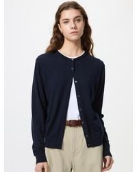 Uniqlo - 100% Merino Crew Neck Cardigan - Lyst