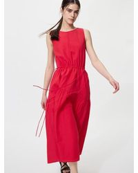 Uniqlo - Linen Blend Tiered Dress (Sleeveless) - Lyst