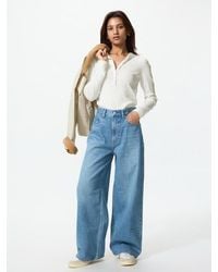 Uniqlo - High Rise Wide Jeans (Shorter) - Lyst
