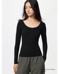 Uniqlo - Heattech Extra Warm Thermo Bh-T-Shirt (Gerippt, Weiter Rundhals) - Lyst
