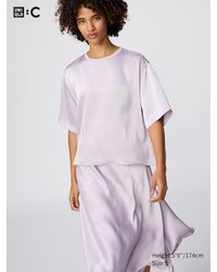 Uniqlo - Satin Oversized Short Blouse (Half Sleeve) - Lyst