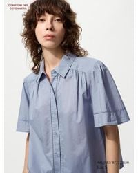Uniqlo - Baumwolle Bluse (Kurzarm) - Lyst