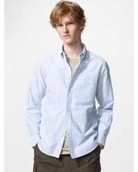 Uniqlo - Slim Fit Oxford Shirt (Striped) - Lyst